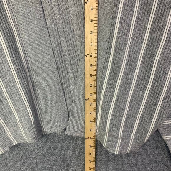New Express Gray Striped Open Cardigan Size XL Women's - Picture 5 of 9